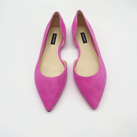 Nine West Pink Suede Pointed Toe Flats Women's Size 6.5 NEW - Picture 2 of 7